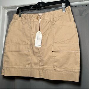 Max Studio Specialty Beige Military Style Academia Schoolgirl Skirt Size 6